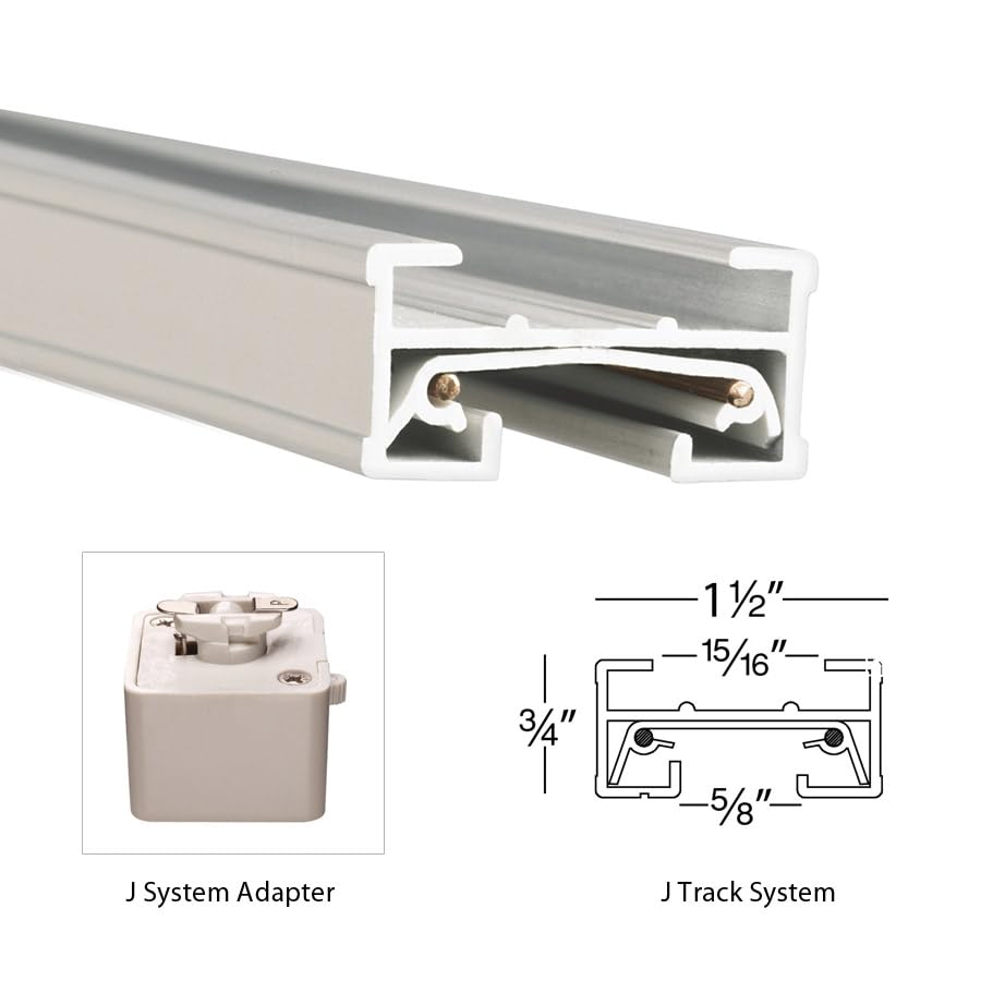 J Track 8FT Single Circuit Field Cuttable 120V Track for J Style 2 (White / 8 Feet / J-Series)