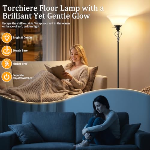 Floor Lamps for Living Room (Jet Black)