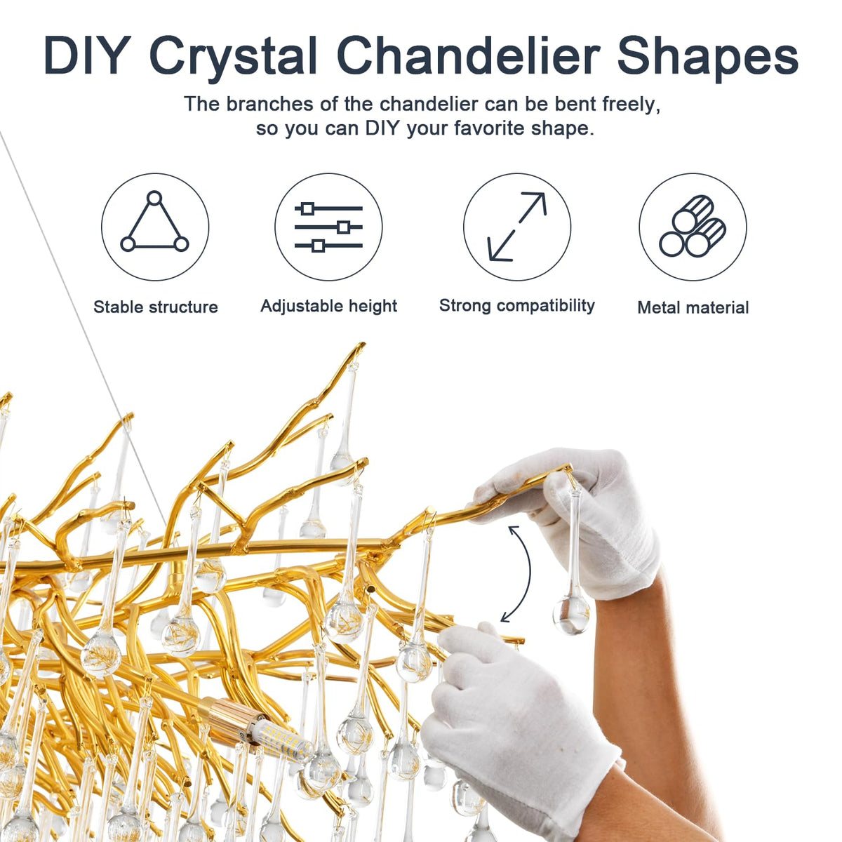 Chandeliers for Dining Room (Oval-Long 47.2" / Gold)
