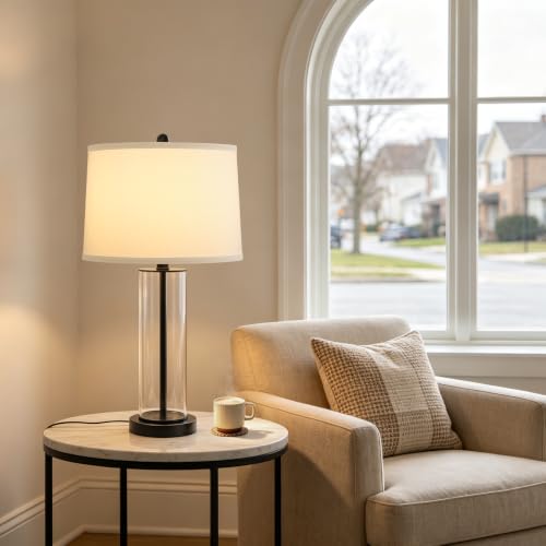 27"Glass Table Lamps Set of 2