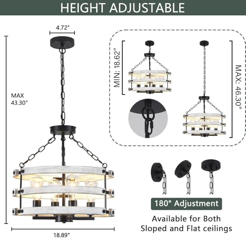 Rustic Farmhouse Chandelier (18.89Inches)