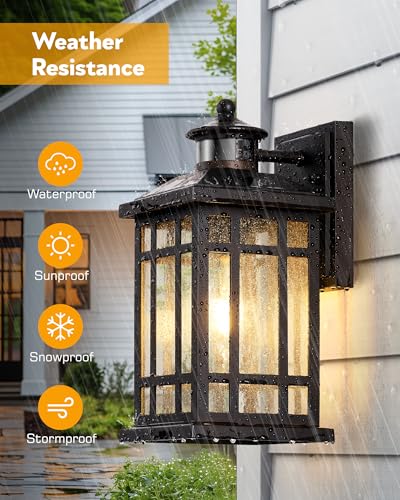 Porch Lights Outdoor with Motion Sensor (Oil-Rubbed Bronze / Motion Sensor-2 Pack)