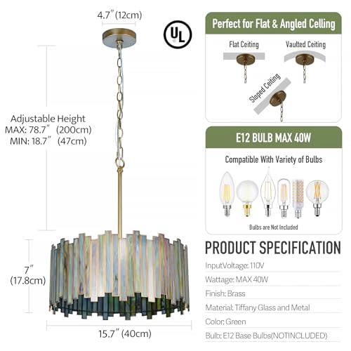 Lighting Gold Drum Chandelier 4