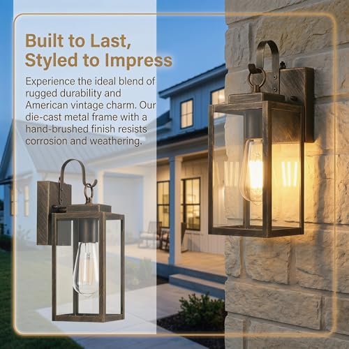 Black Brush Gold Porch Light (11.8'' 1 PACK / Black Brush Gold)