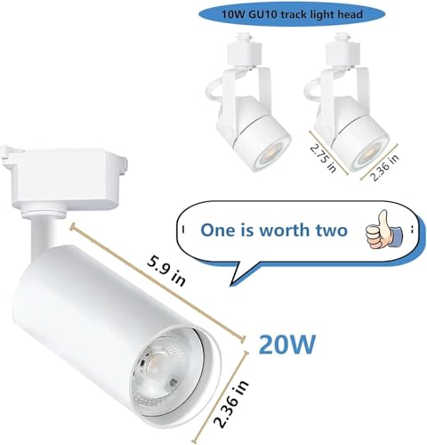 Brightened White H Type Track Lighting Heads