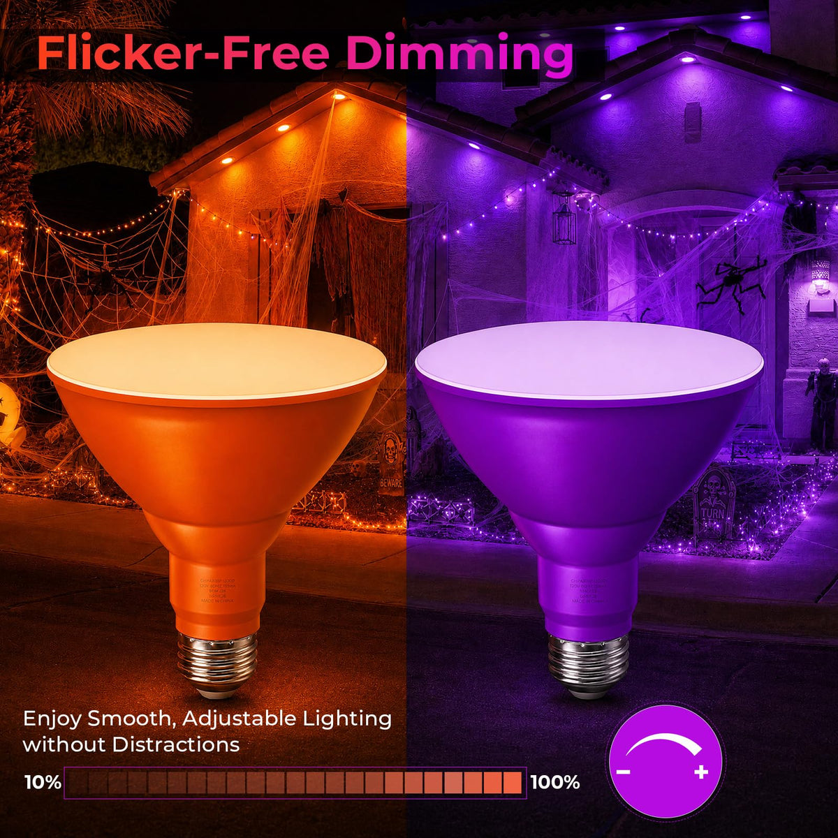 PAR38 Purple and Orange Light Bulb (Purple+orange / 2 Pack)