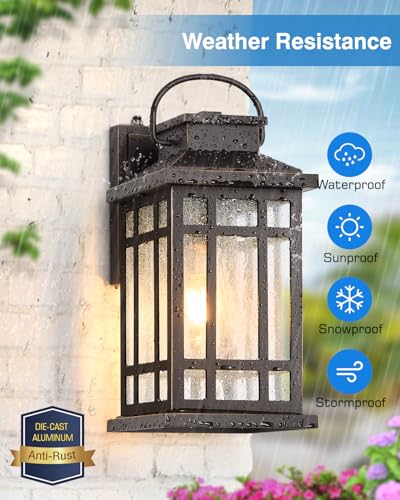 Dusk to Dawn Outside Lights (ORB(Gold Trim) / Dusk to Dawn Sensor-2 Pack)