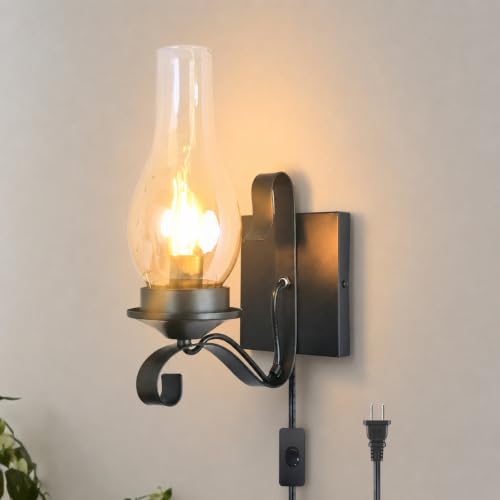 Black Plug in Wall Sconce 1 (1 Pack)