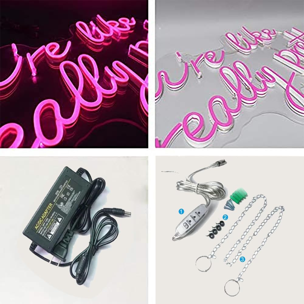 Where Skin Glows Energy Flows Neon Sign for Wall Decor (24inches / Pink)