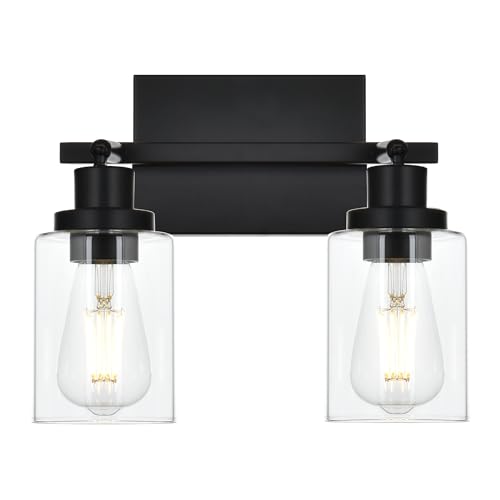 2 Light Track Lighting Kit Black Track Lighting Fixtures Bathroom Wall Sconces Ceiling Mount Kitchen Tracking Lights (Black / 2-Light)