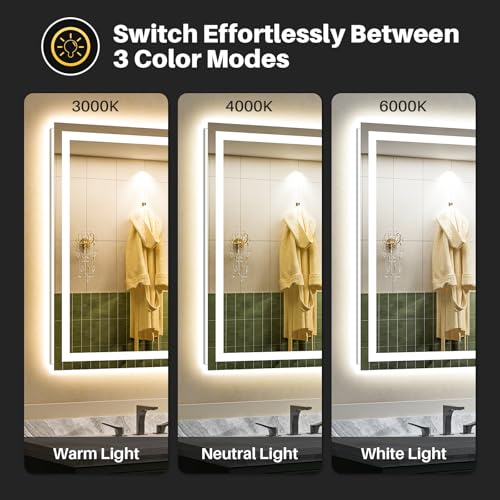 68x38 Inch LED Bathroom Mirror with Lights (Backlit+front Lit / 68"L x 38"W)