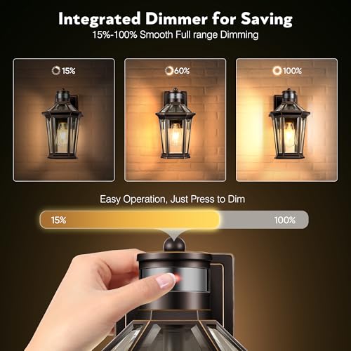 Outdoor Motion Sensor Porch Light (ORB(Gold Trim) / Standard 2-Pack)