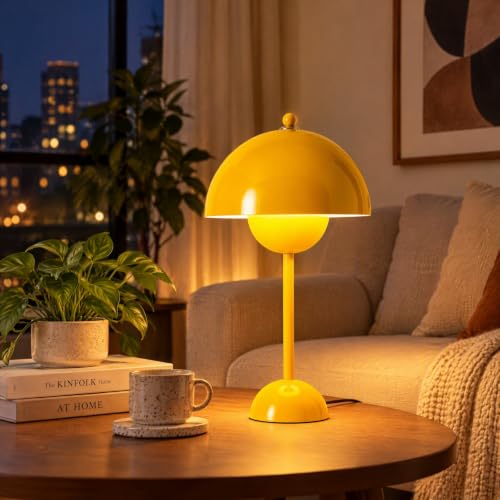 Creative Mid Century Modern Bud Table Lamp for Home&Office (Melon Yellow)