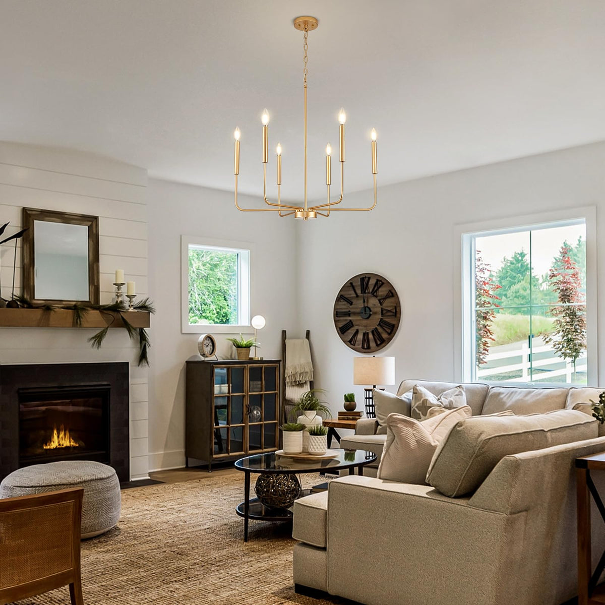Modern Gold Chandelier for Dining Room (Gold / 6 Candle Lights)