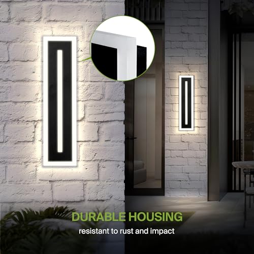 24" LED Linear Wall Sconce 2 Pack (Black)