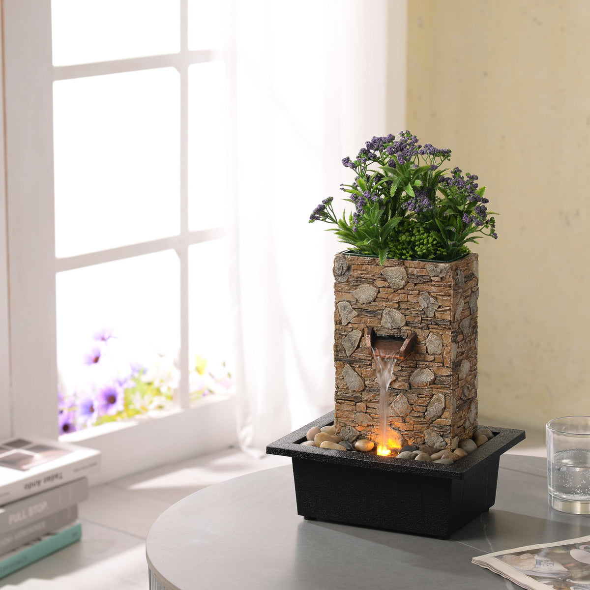 Tabletop Waterfall Fountain (Brown)