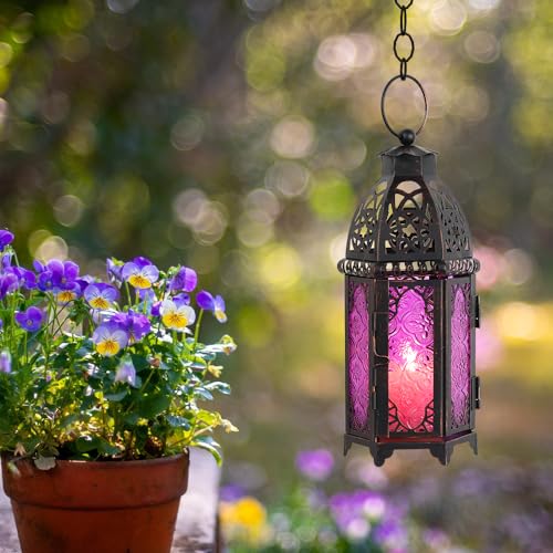 Halloween Lanterns Decorations Indoor & Outdoor (Medium / Purple - 11''h)