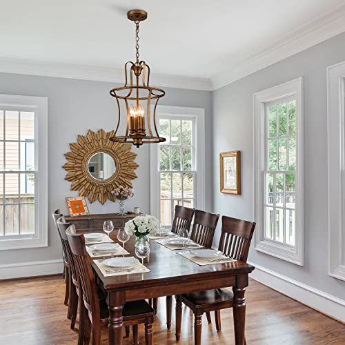 Modern Lantern Pendant Light 4 (Rusty Gold)