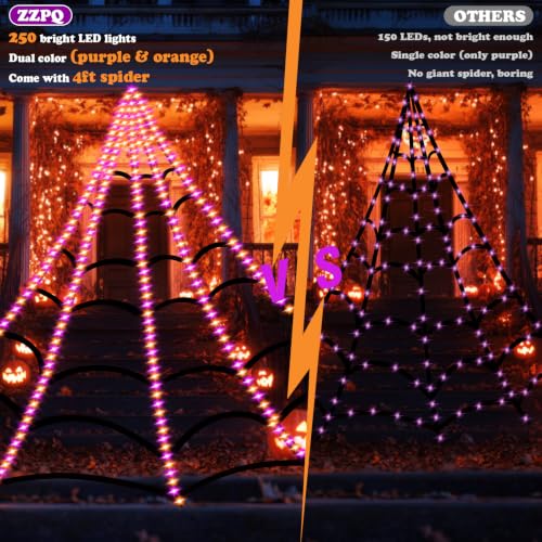 Halloween Light Up Spider Web Outdoor
