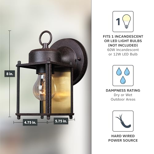 1161 RP Porch Outdoor Wall Lantern Sconce (8in H (Pack of 1) / Rust Patina)