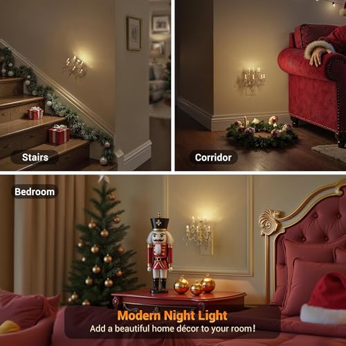Night Lights Plug Into Wall (Chandelier-3000K / 2 Pack)